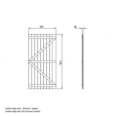 6ft High (1800mm) Forest Pressure Treated Featheredge Gate - Isolated view