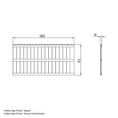 3ft High Forest Featheredge Fence Panel - Dimensions