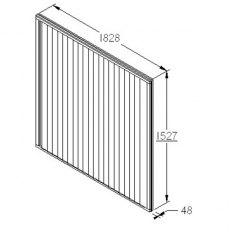 5ft High Forest Closeboard Fence Panel - Dimensions