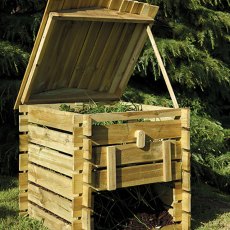 Forest Beehive Composter with Lid Open
