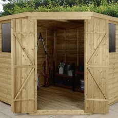 8 x 8 (3.46m x 2.80m) Forest Overlap Corner Shed - Pressure Treated