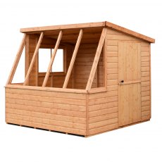 8 x 8 (2.39m x 2.39m) Shire Iceni Potting Shed - Door in Right Hand Side - angle from the left hand