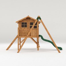 5 x 5 (1.49m x 1.51m) Poppy Tower Playhouse with Activity Centre - isolated front view