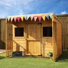 6 x 5 (1.76m x 1.66m) Mercia Pent Wooden Playhouse - With Background, Door Closed