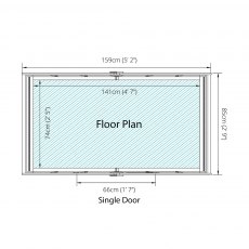 5 x 3 Mercia Overlap Apex Shed - Windowless - floor plan