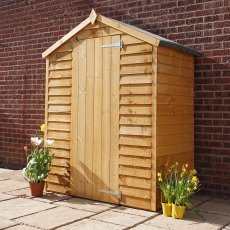 5 x 3 Mercia Overlap Apex Shed - Windowless - angled with door shut