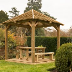 10 x 10 (2.93m x 2.93m) Forest Venetian Pavilion with Decking -  Pressure Treated