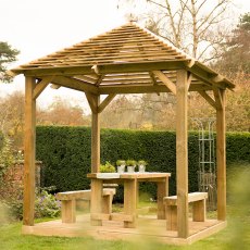 10x10 Forest Venetian Pavilion without Decking -  Pressure Treated  - angled view
