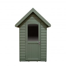 6 x 4  Forest Retreat Redwood Lap Pressure Treated Shed - Moss Green - Woodland setting