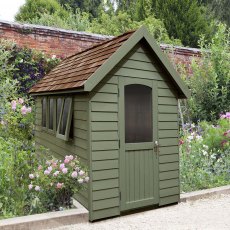 8 x 5  (2.41m x 1.50m) Forest Retreat Redwood Lap Shed PT in Moss Green - Free Installation