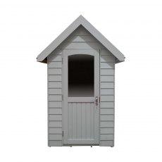 6 x 4  Forest Retreat Redwood Lap Pressure Treated Shed in Pebble Grey - Isolated