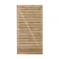 6ft High (1800mm) Forest Contemporary Double-Sided Slatted Gate - Pressure Treated