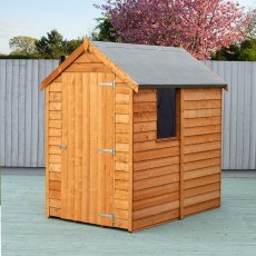 6 x 4 Shire Value Overlap Shed with Window - angled view