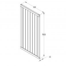 6ft High Vertical Tongue and Groove Gate - Pressure Treated - Dimensions