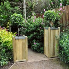 Forest Slender Planter - Large - Pressure Treated - next to the smaller version of the planter