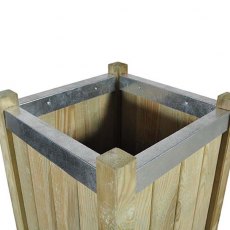 Forest Slender Planter - Large - Pressure Treated - close up of metal top