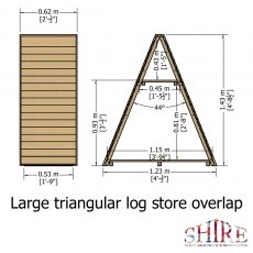4x2 Shire Large Triangular Log Store - Pressure Treated - diagram