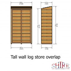 3x1.5 Shire Tall Wall Log Store - Pressure Treated - diagram