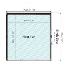 6 x 6 Mercia Traditional Greenhouse - floor plan