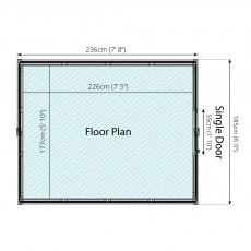 8 x 6 Mercia Traditional Greenhouse - floor plan