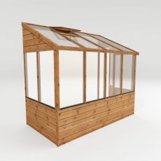 8 x 4 Mercia Evesham Lean-to Greenhouse - isolated, with roof vent open