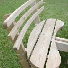 Forest Circular Picnic Table with Seat Backs - 8 Seater - close up of seat