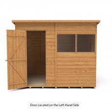 8x6 Forest Overlap Pent Garden Shed - outline diagrams - door located on the left-hand side