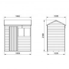 6 x 4 Forest Overlap Reverse Apex Shed - external dimensions
