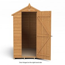 6 x 4 Forest Overlap Apex Garden Shed - isolated with door hinged on the right hand side