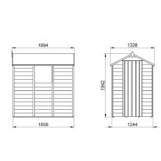 6 x 4 Forest Overlap Apex Garden Shed - window and door configurations