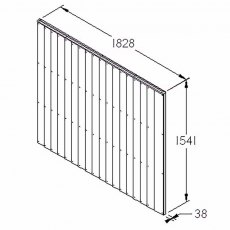 5ft High Forest Featheredge Fence Panel - Pressure Treated - Dimensions