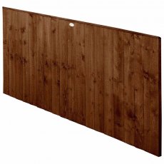3ft High Forest Featheredge Fence Panel - Brown Pressure Treated - Isolated Angled View