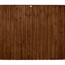 5ft High Forest Featheredge Fence Panel - Brown Pressure Treated - Isolated View