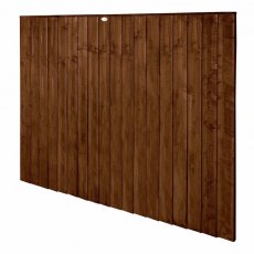 5ft High Forest Featheredge Fence Panel - Brown Pressure Treated - Isolated Angled View
