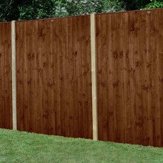 6ft High (1850mm) Forest Featheredge Fence Panel - Brown Pressure Treated