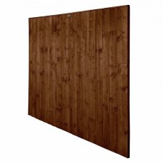 6ft High Forest Featheredge Fence Panel - Brown Pressure Treated - Isolated Angled View