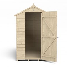 6 x 4 Forest Overlap Apex Shed - Pressure Treated -  isolated with door hinged on the right-hand sid
