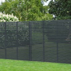 6ft High (1800mm) Forest Single-Sided Slatted Fence Panel - Anthracite Grey