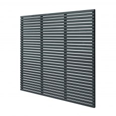 6ft High (1800mm) Forest Slatted Fence Panel - Anthracite Grey - isolated angled view