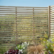 5ft High (1500mm) Forest Contemporary Slatted Fence Panel - Pressure Treated