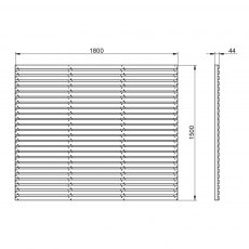 5ft High Forest Slatted Fence Panel  - Pressure Treated - dimensions