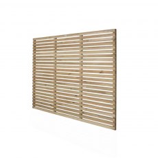 5ft High Forest Slatted Fence Panel  - Pressure Treated  - isloated angled view