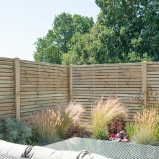 5ft High (1500mm) Forest Contemporary Double-Sided Slatted Fence Panel - Pressure Treated