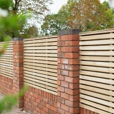 4ft High (1200mm) Forest Contemporary Double-Sided Slatted Fence Panel - Pressure Treated