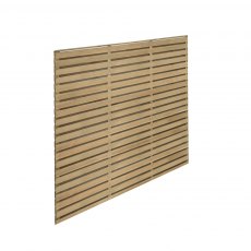 4ft High Forest Double Slatted Fence Panel - Pressure Treated - isolated angled view
