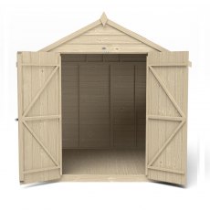7 x 7 Forest Overlap Shed - Pressure Treated - isolated front elevation with doors open