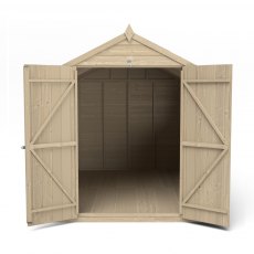 10 x 6 Forest Overlap Shed - Pressure Treated - isolated front elevation with doors open