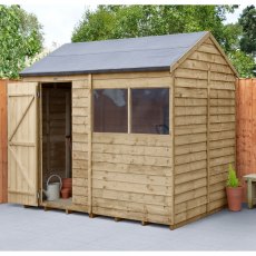 8 x 6 (2.42m x 1.99m) Forest Overlap Reverse Apex Shed -  Pressure Treated