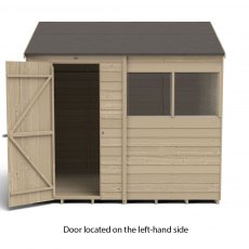 8x6 Forest Overlap Reverse Apex Shed -  Pressure Treated - door located on the left-hand side