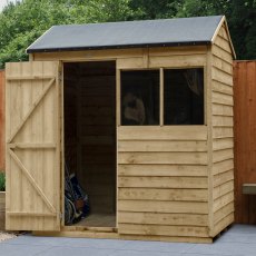 6 x 4 (1.88m x 1.34m) Forest Overlap Reverse Apex Shed - Pressure Treated